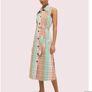 kate spade rainbow plaid shirtdress